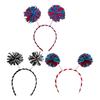 Furry Yarns Hairhoop for Family Gathering 3 Color Pompoms Headpiece Costume Hair Decoration for Casual and Formal Event