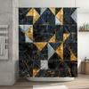 Modern Geometric Black Gold Shower Curtain Waterproof Fabric Decorative Bath Mat Bathroom Accessories Set For Home Improvement 8