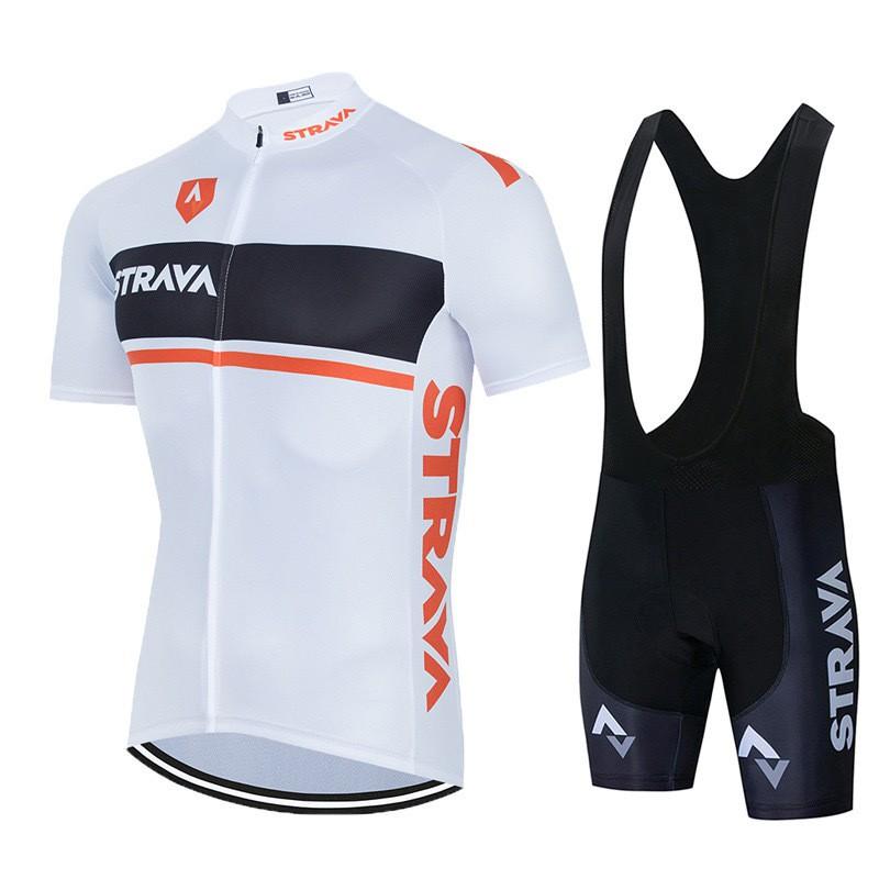 Mens Cycling Jersey Bib Shorts Set Quick-Dry Outdoor Bike Riding Sportswear