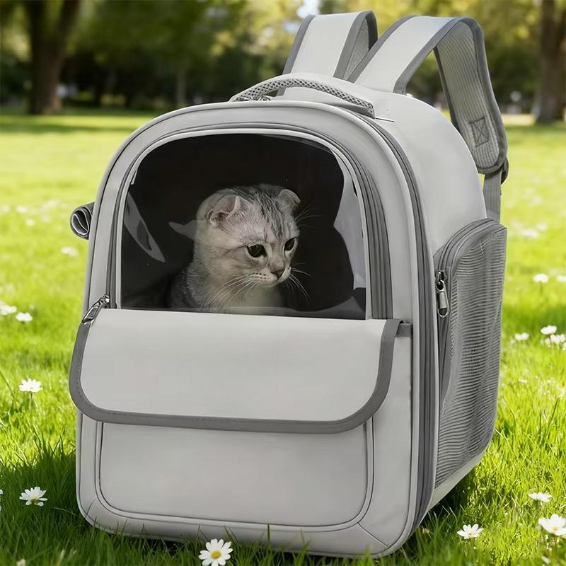 Sac à dos transporteur pour animaux de compagnie pliable et portable en maille respirante de grande capacité pour chien et chat, fournitures de voyage en plein air, camping, randonnée