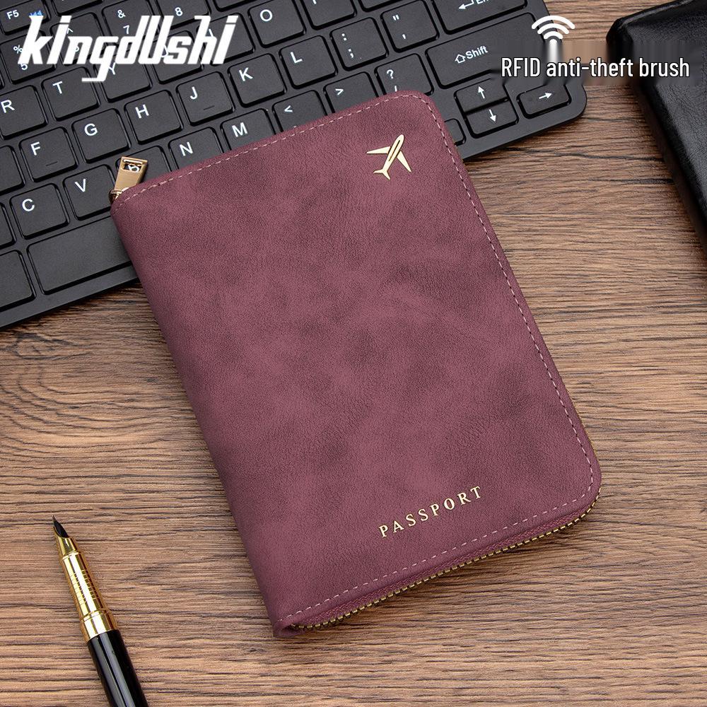 

RFID Защита от кражи Многофункциональный Кошелек для паспорта на молнии и Органайзер для путешествий розы красного