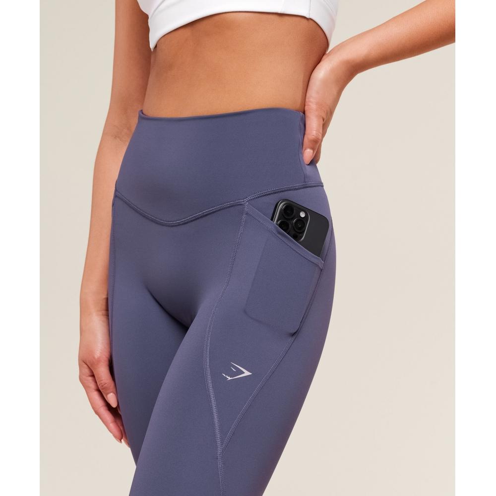 Gymshark Running Pocket Leggings Weighted Purple B3c7s Pb7p