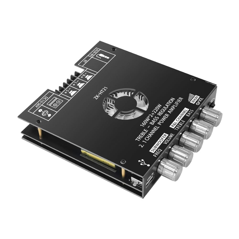 ZK-HT21 TDA7498E Digital Amplifier Module 160WX2+220W Amplifier Board Module AUX/USB Input 2.1 Channel HiFi Bluetooth-Compatible