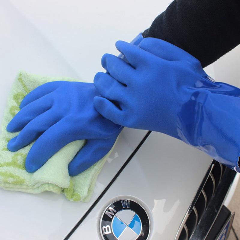 Hubang 919 Oil-Resistant Acid-Alkali Thick Work Gloves: Anti-Slip, Waterproof, Wear-Resistant