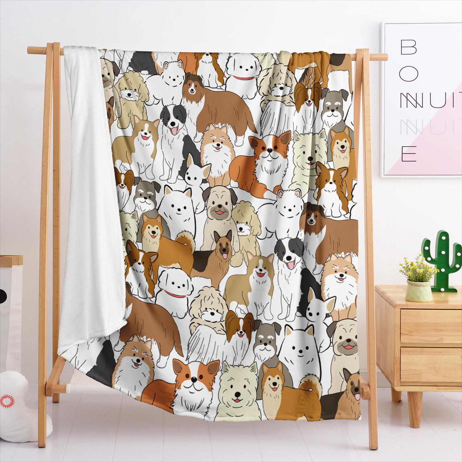 

Blanket Flannel Blanket Elements Stacking Football Cat Dog 3D Digital Printing Blanket Blanket 120X90cm