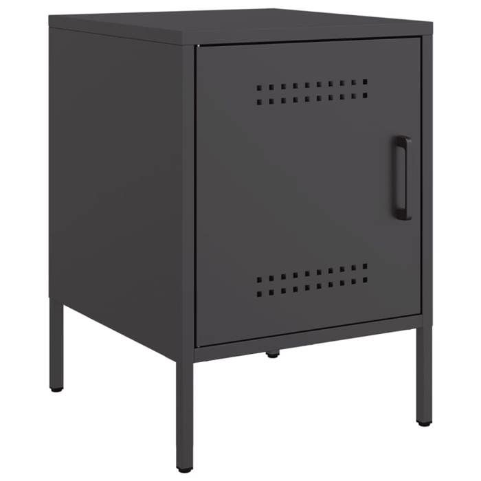 VidaXL Bedside Table Black 36x39x50.5 Cm Steel, Cabinet, Side Cabinet, Phone Stand, Nightstand, Furniture 842910