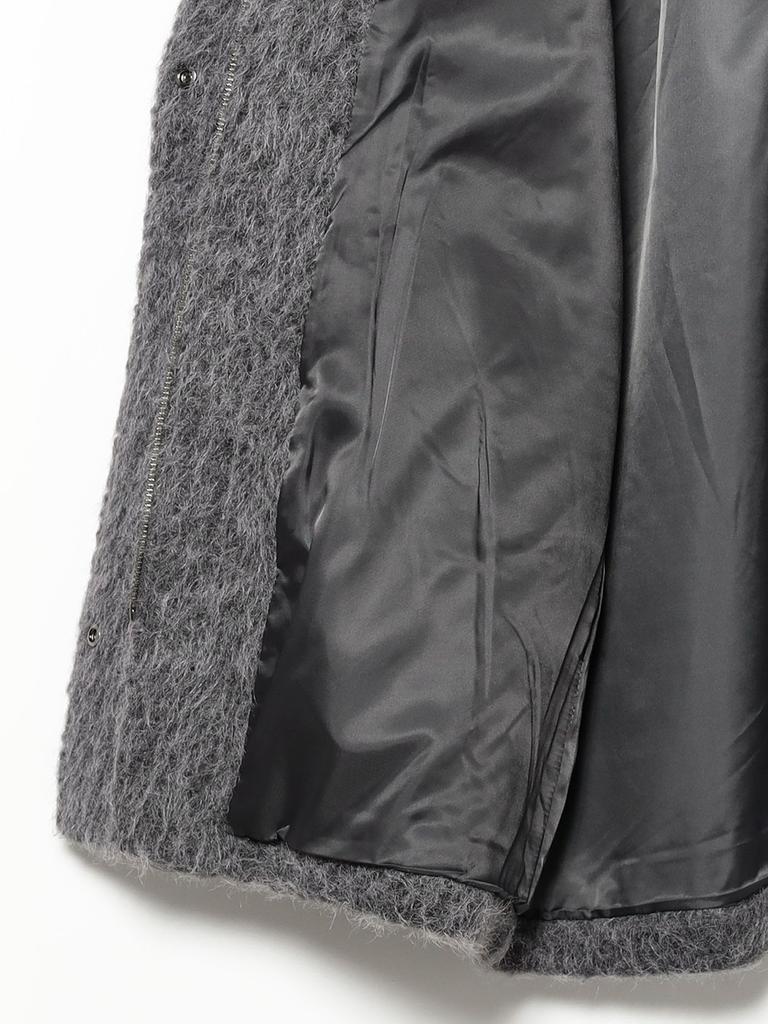 Ray Beams Women's Shaggy Stand Collar Half Coat, Gray 1