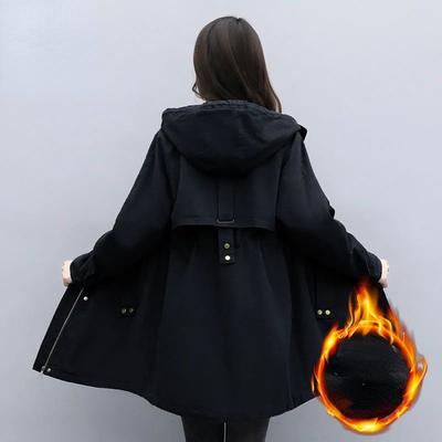 Parka invernale sottile con vita ispessita e caldo cappuccio per mamma di mezza età