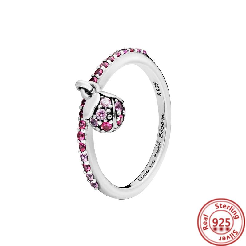 Classic 100% 925 Sterling Silver Princess  Crown Sparkling Love Heart  Rings Women Engagement Jewelry Anniversary
