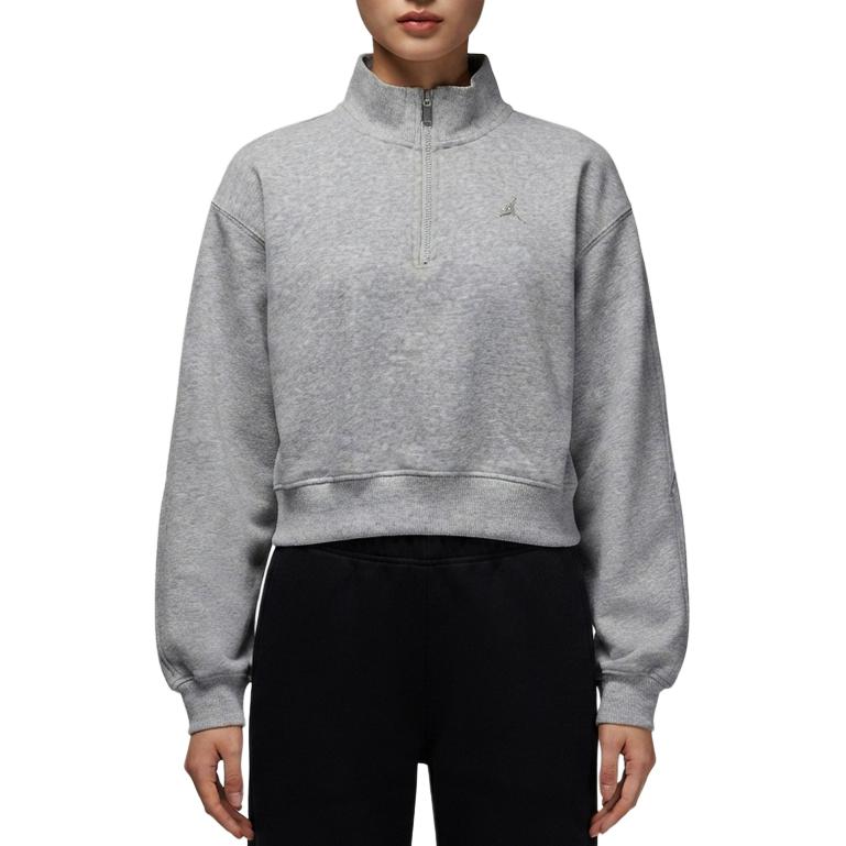 Women's Jordan FLC Sweatshirts Women's Gray Stand Collar Moderate