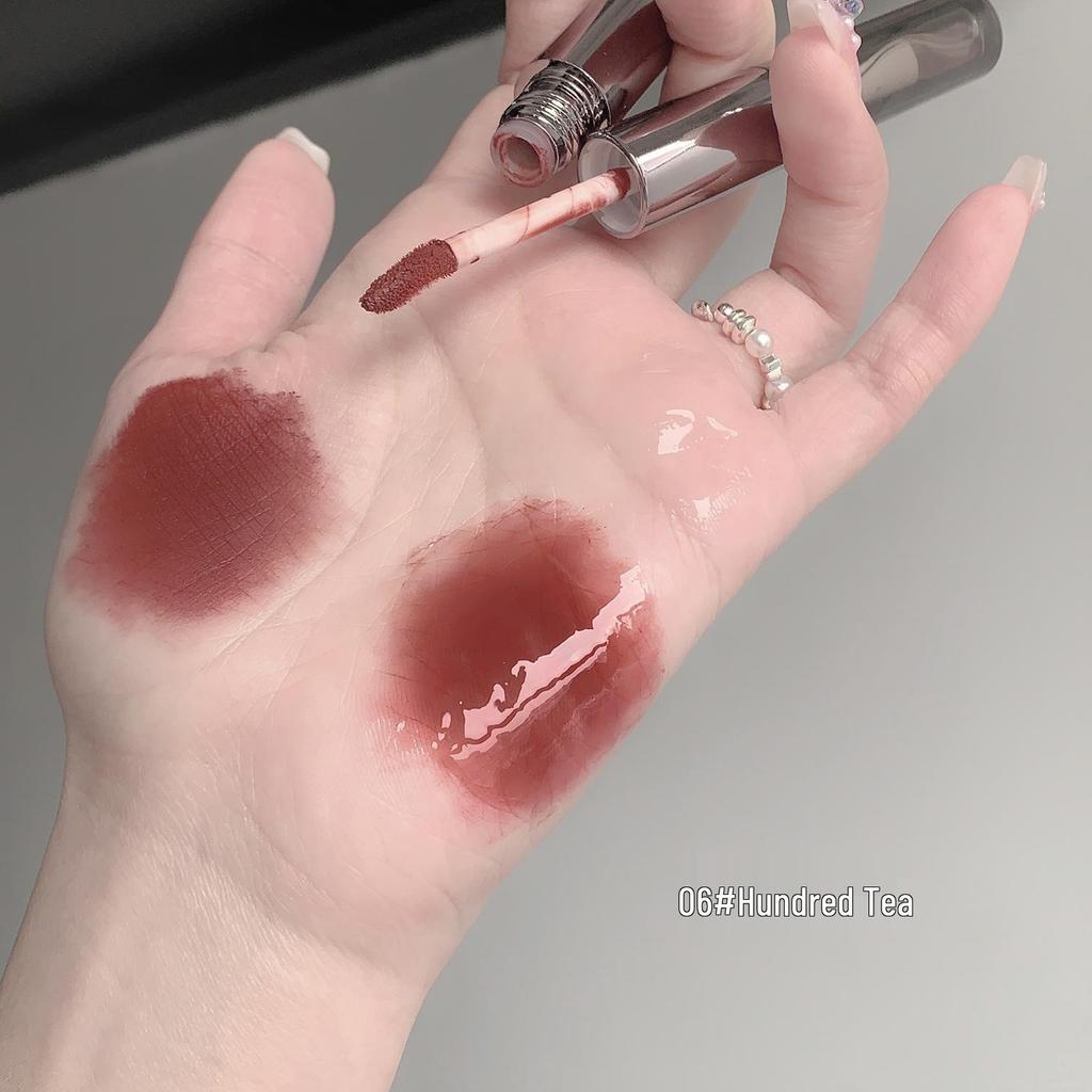 Dual-Effect Double-Headed Lip Glaze: Plump, Low-Saturation Pink Nude with Whitening Mirror Finish