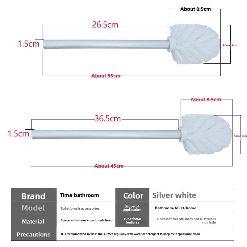 Stainless Steel Toilet Brush Bathroom WC Black Kitchen Cleaning Brush Silver Toilet Brush Scrubber Bathroom Cleaning Supplies