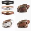 Retro Y2k Women Embossed Pu Waist Belt With Metal Pin Closure For Wear Trendy