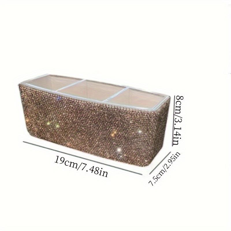Diamond-Inlaid Luxury Rectangular Cosmetic Storage & Lipstick Organizer