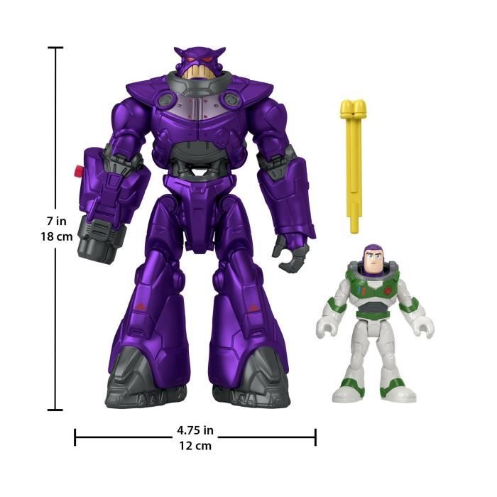 Figurine D'action - FISHER PRICE - Disney Pixar Buzz l'Eclair - Buzz Et Mega Zurg - Mixte - Dès 3 Ans