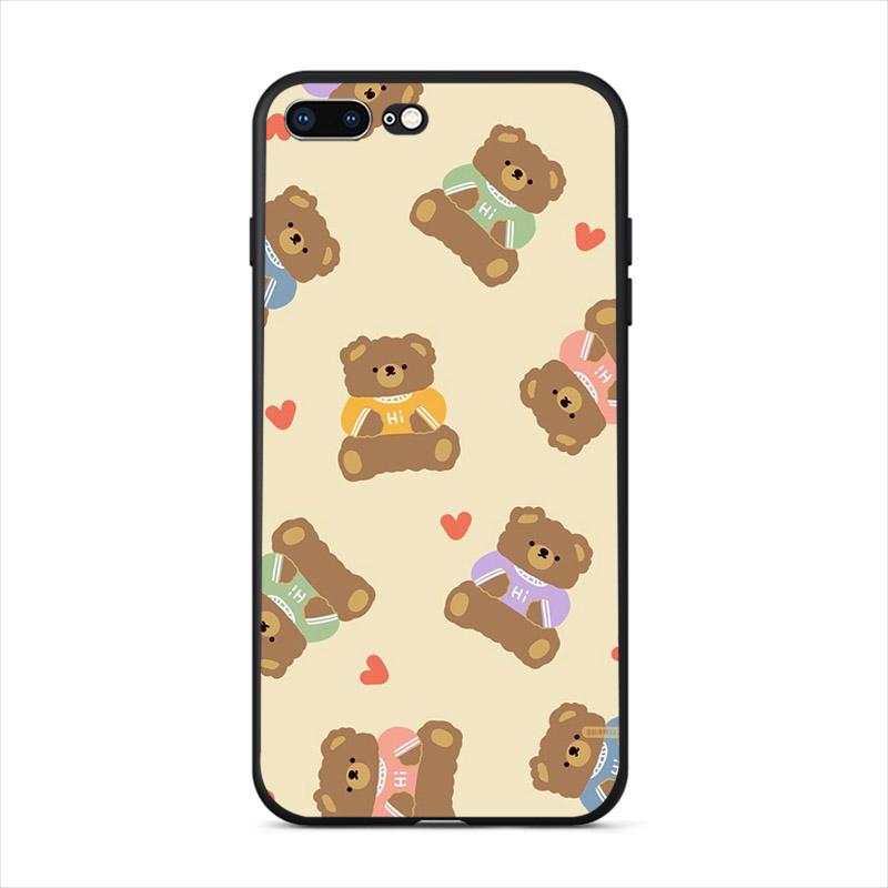 Lovely Cartoon Mobile Shell Cute Bear Phone Case For Iphone X XR XS 12 Mini 13 11 Pro Max 7 8 6S 6 Plus 5S SE 2020 10 Hard Cover