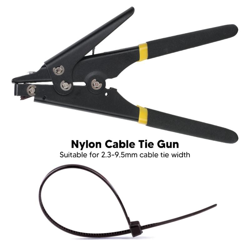Cable Tie Tool HS-519 2.3-9.5mm Portable Nylon Cable Tie Adjustable Tension Plastic Zip Tie Plier Fastening And Cutting Tool