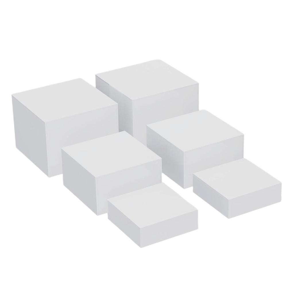 6Pcs Acrylic Riser Display Stands Food for Dessert Buffet Table White