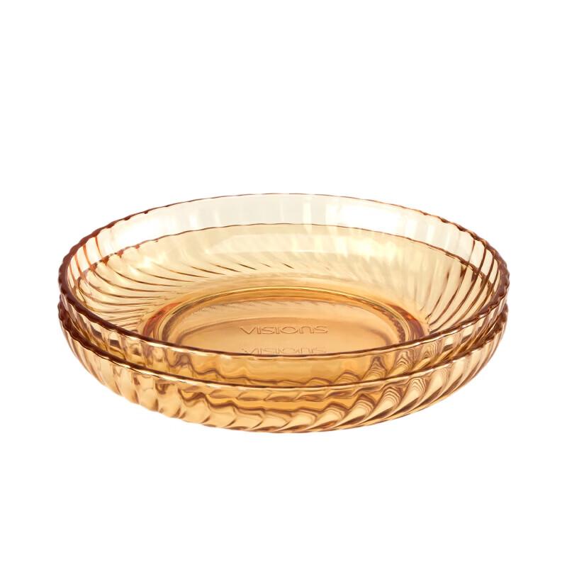 Corning Amber Visions 8-inch Glass Dinner Plate Set