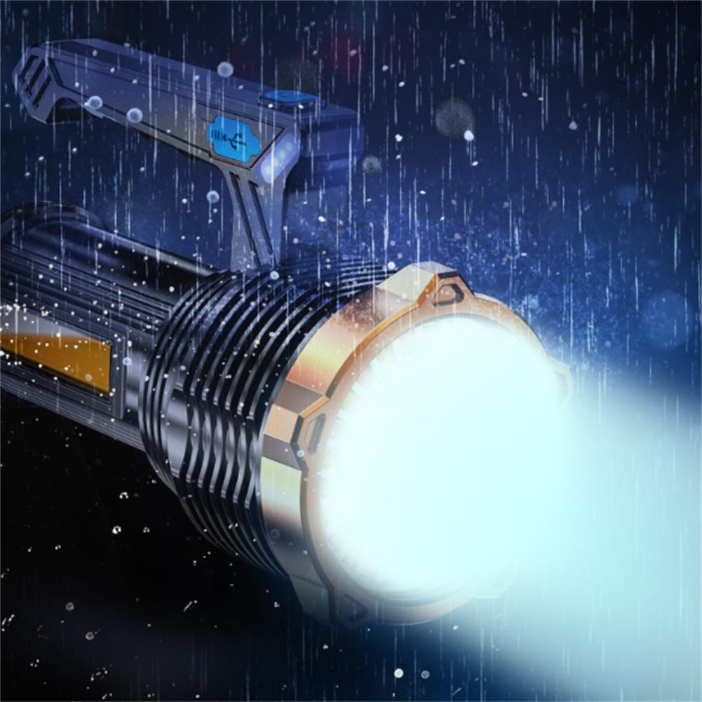 Portable Rechargeable Flashlight IP44 Waterproof 10000 Lumens 8 Modes High Bright Searchlight For Outdoor Camping Hiking