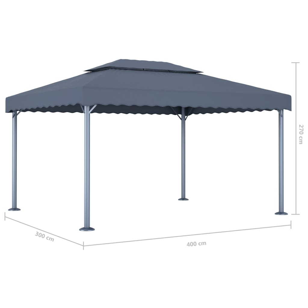 Gazebo 400 X 300 Cm Anthracite Aluminium