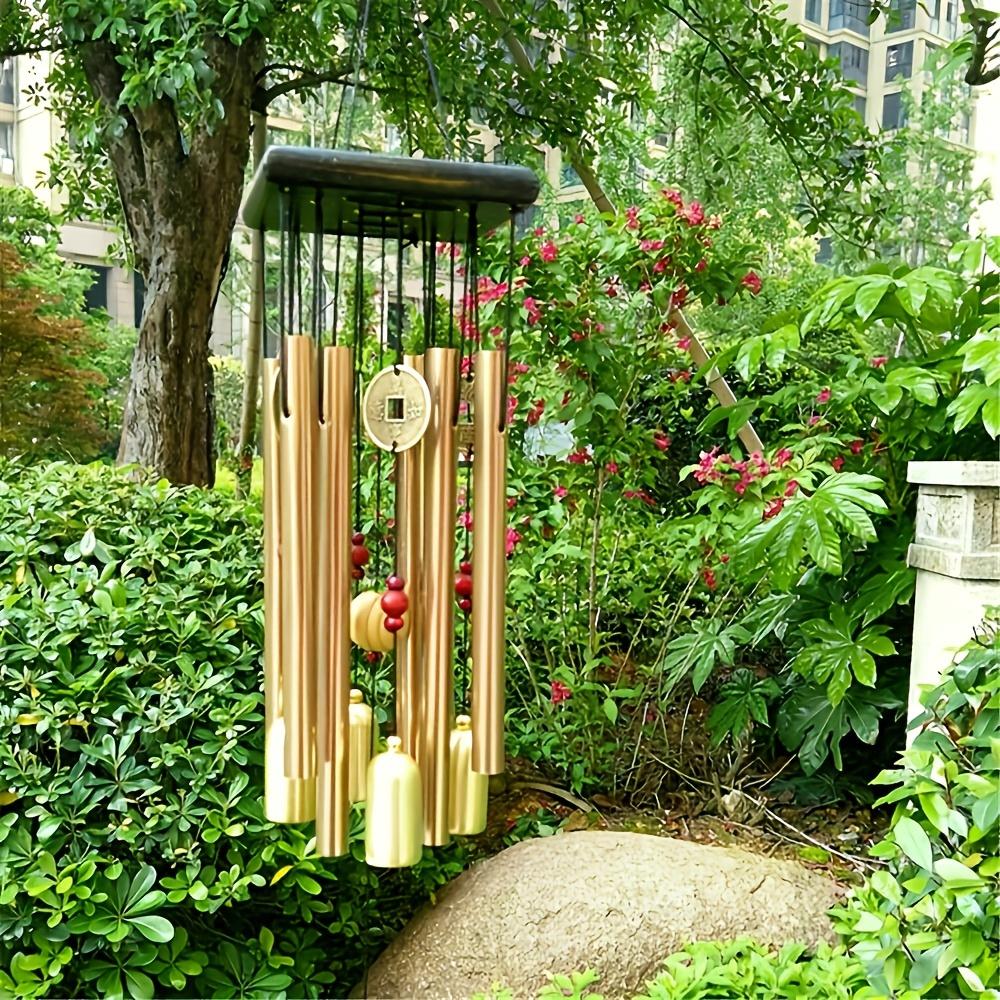 1 Large Copper Bell Wind Chime with Aluminum Alloy Tube - Battery-Free, Perfect for Outdoor Garden and Home Decor
