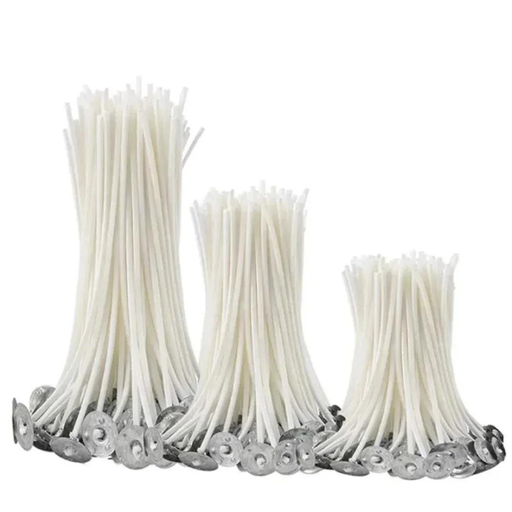 100 Pezzi Stoppini per Candele in Cotone Puro Senza Fumo Fai da Te Anima in Cera Anima in Cotone Intrecciata Linea di Cera per Lampade a Cherosene per Candele da Te Light Candele Galleggianti