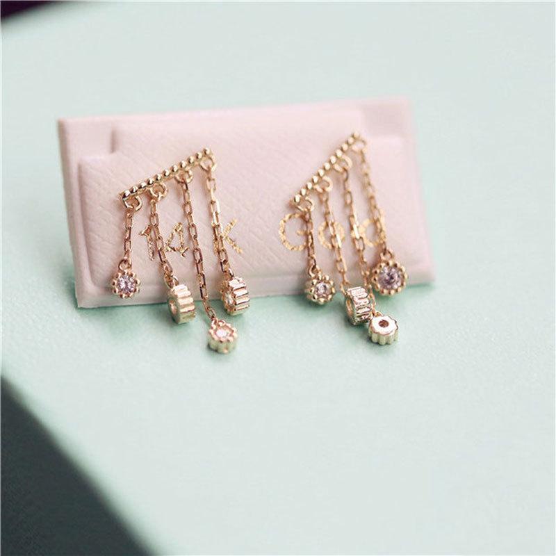One-line Gold Stick Tassel Pendant Water Drop Earrings Earrings Earrings Earrings Women's Temperament Light Luxury New Style