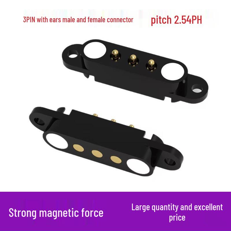 3-Pin Magnetischer Biegsamer Stecker mit Verpolungssicherem Vergoldetem Ladekontakt für Smart Wearables