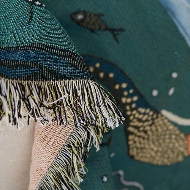 Coperta Sirena Nordica per Divano per Soggiorno Decorazione Casa Copertura Multifunzione Coperte Coperta Copriletto Lavorato a Maglia Tappetino da Picnic all'Aperto