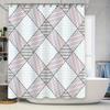Modern Geometric Pattern Shower Curtain Decorate Your Bathroom With Black, White Pink Stripes For A Bold Touch!