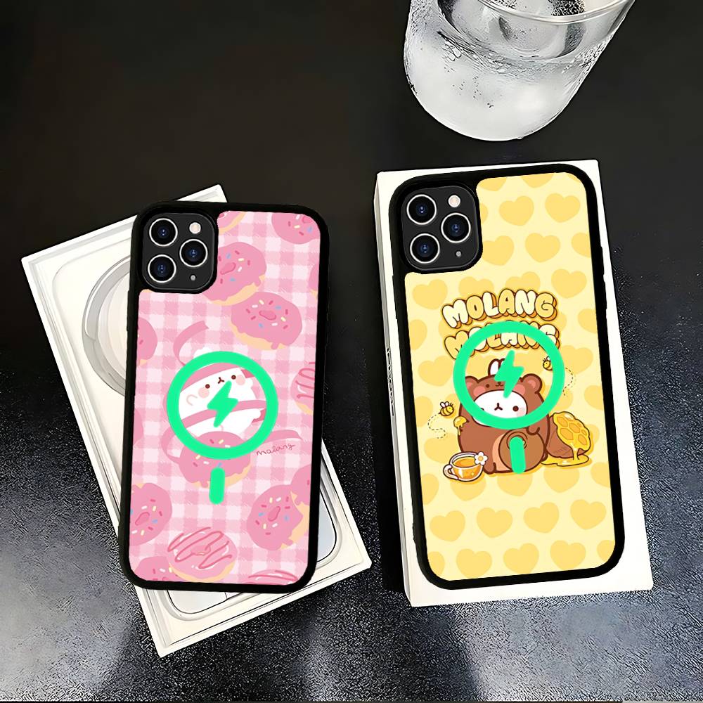 Kawaii Cute Rabbit M-MolangS Anime Magnetic For Magsafe Phone Case For IPhone 17 Air 16 Pro Max 15 14 13 12 11 Protective Cover