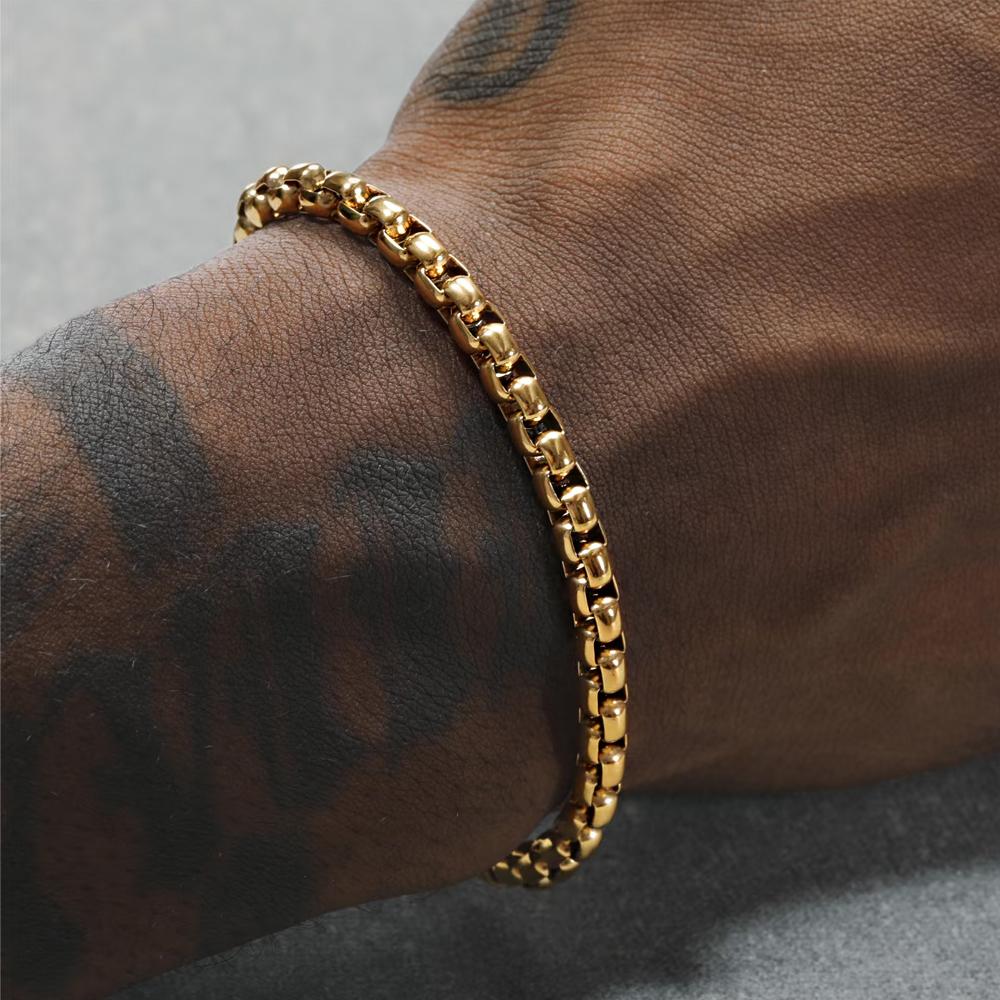 Fashion Stainless Steel Cuban Chain Bracelet for Men Women Unisex Couple Wrist Hand Jewelry Trendy Gift