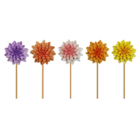5Pcs Fake Flower Insert Weather-Resistant Resin Artificial Flower Stress-Relief Indoor Outdoor Home Garden Ornament