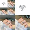 Elegant 925 Sterling Silver Korean Style Vintage Adjustable Open Finger Ring For Women