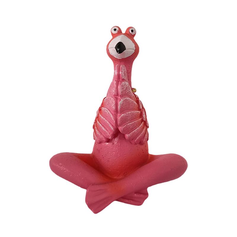 Handcrafted Flamingo Yoga Resin Statue for Home and Garden Decor