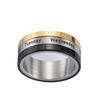 Men's Tricolor Roman Numeral Rotating Calendar Ring in Titanium Steel