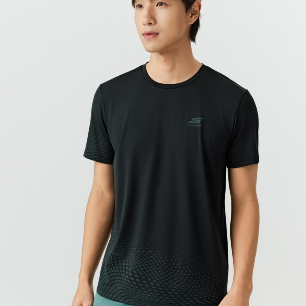 Skechers Breathable Pullover Solid Color T-Shirt Men Tops P226M013-0018