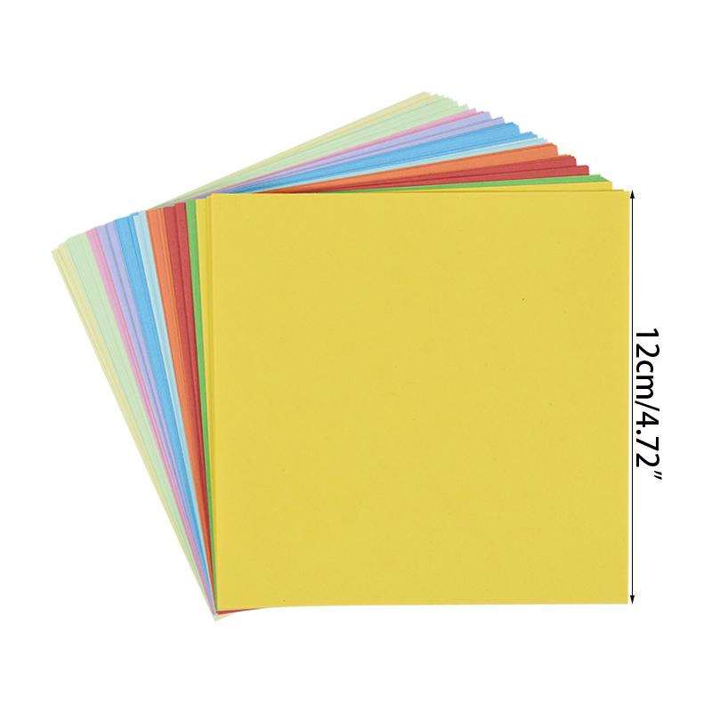 100pcs Square Origami Paper Double Sides Solid Color Folding Lucky Wish Paper Crane DIY Craft Colorful Scrapbooking