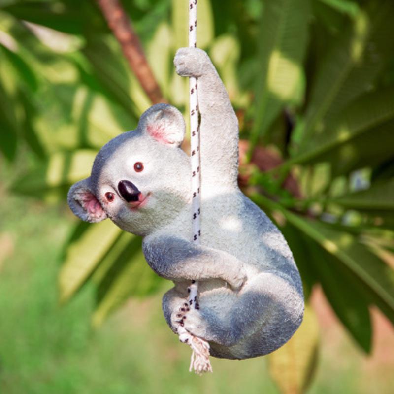 Resin Tree Hanging Animal Crafts: Koala Climbing, Panda on Swing