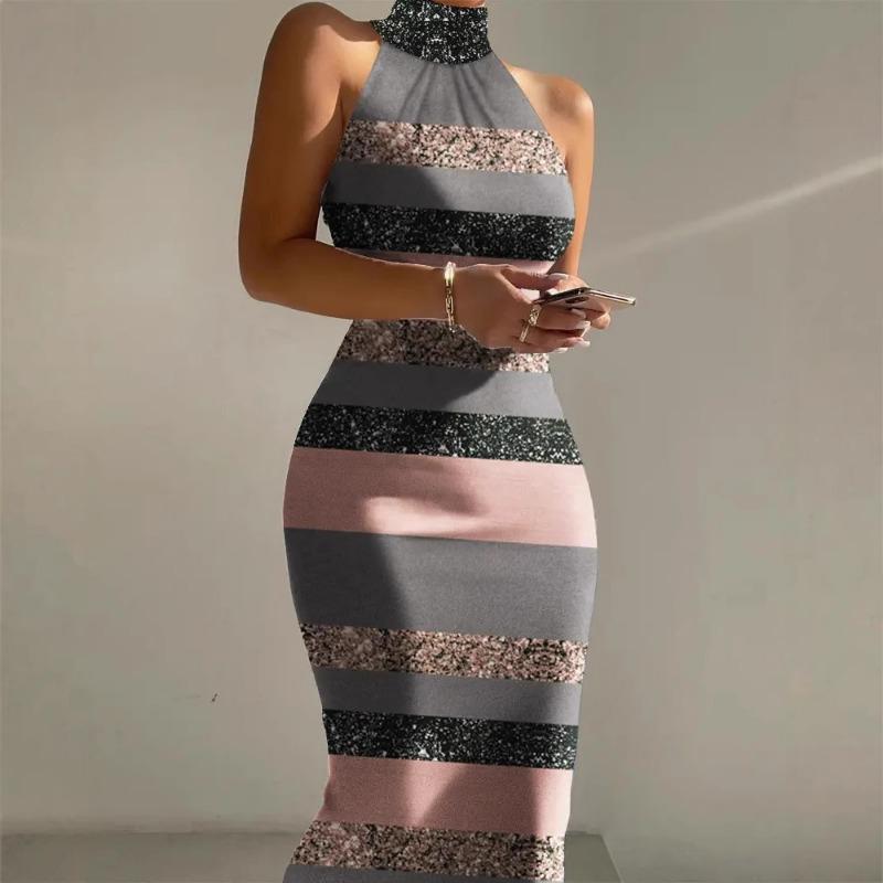 

Новое платье без рукавов с принтом 2XL розовый