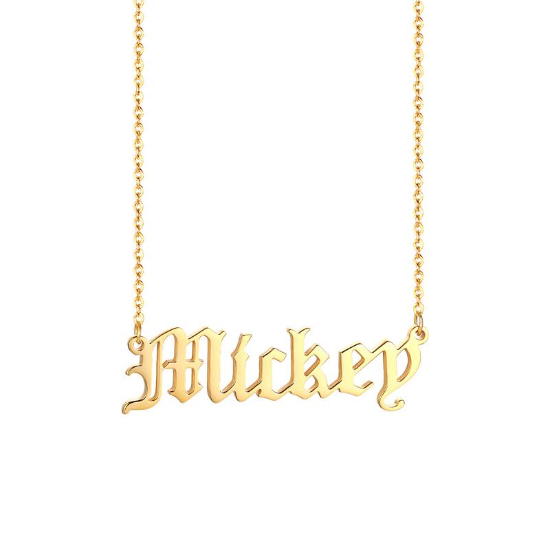 Vnox Personalized Name Necklace Custom Made Any Name Font Stainless Steel Metal Women Jewelry