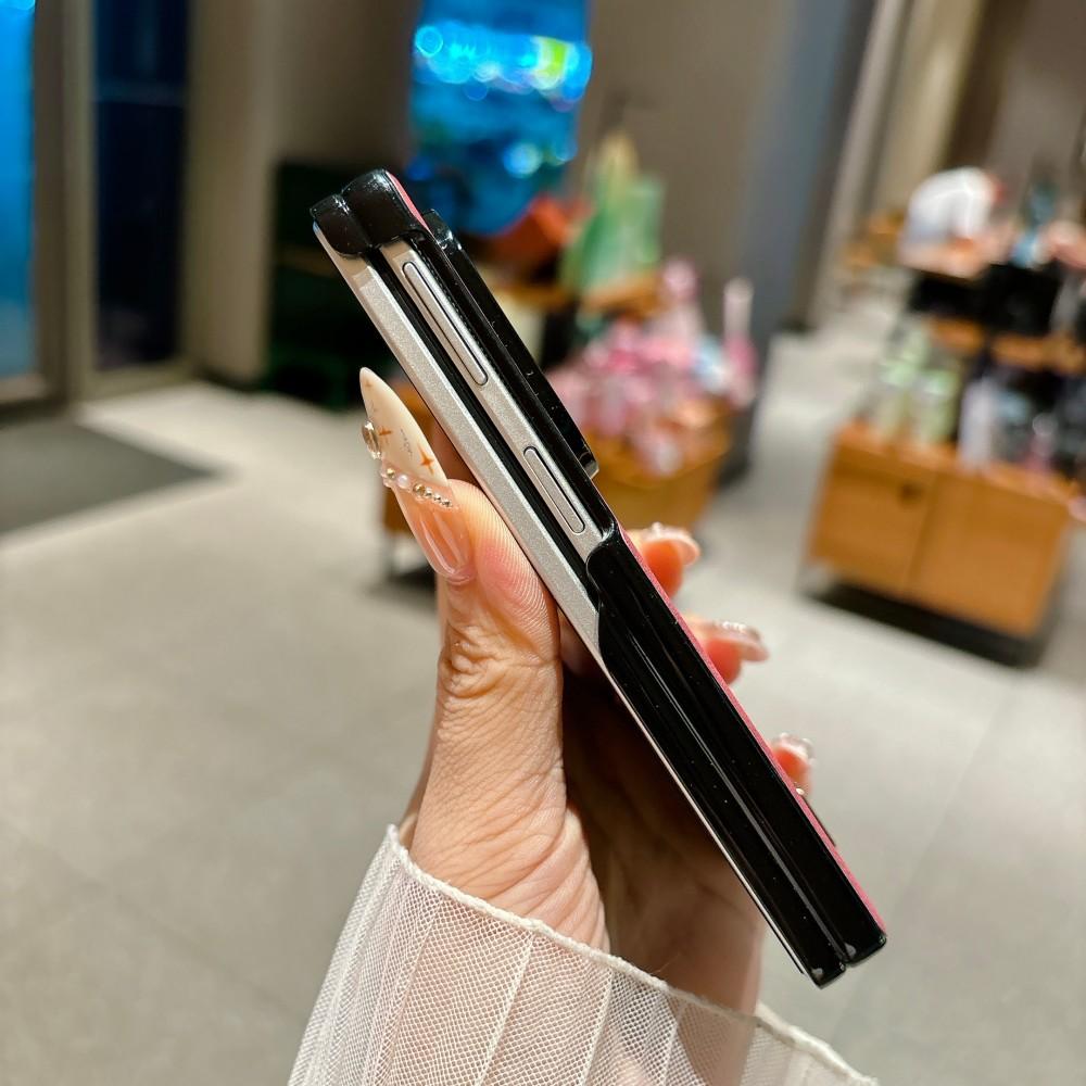 PU Sheepskin Leather Luxury Magnetic Case for Samsung Galaxy Z Fold 8 Ultra 8 7 6 5 Wireless Charging Hinge Protective Cover