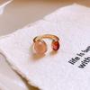 Gold Plated Zircon Cat's Eye Double Layer Retro Ring