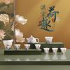 Chaxun Mutton Fat Jade Porcelain Tea Set