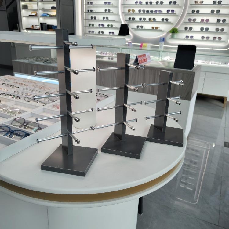 Wooden Double-Row Sunglasses Display Stand for Wayfarer Glasses