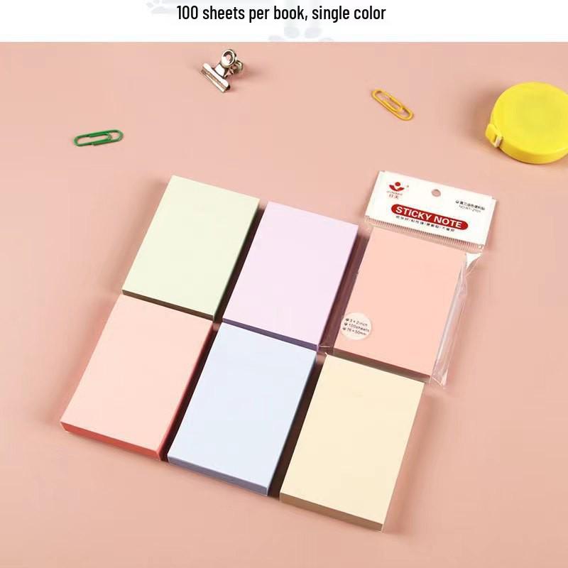Morandi Colored Sticky Notes - Strong Adhesive, Small Strips for Students, Pure Color Memo Papers
