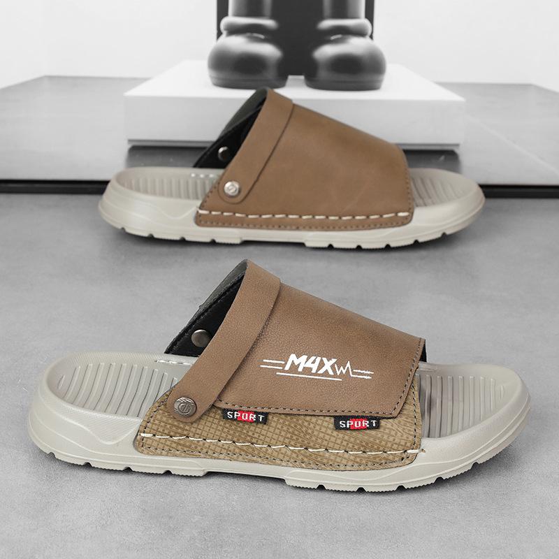 

High-quality sandals 2025 spring and summer men s slippers live broadcast hot models two wear soft-soled cool slippers Sandal 44 хаки