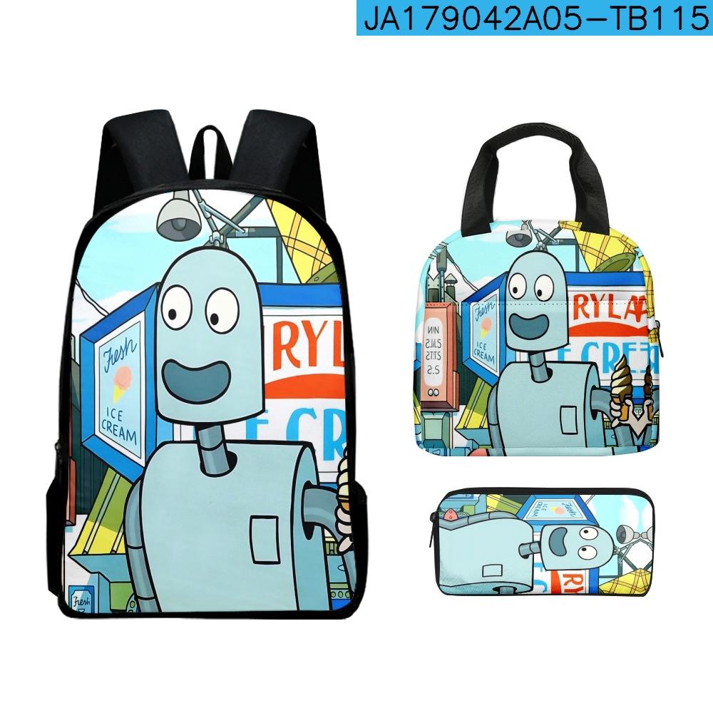 Classique Populaire Nouveauté Robot Drôle Rêves Impression 3D 3 pièces/Ensemble élève Sacs d'école Sac à dos pour ordinateur portable Sac à dos Sac à lunch Trousse à crayons