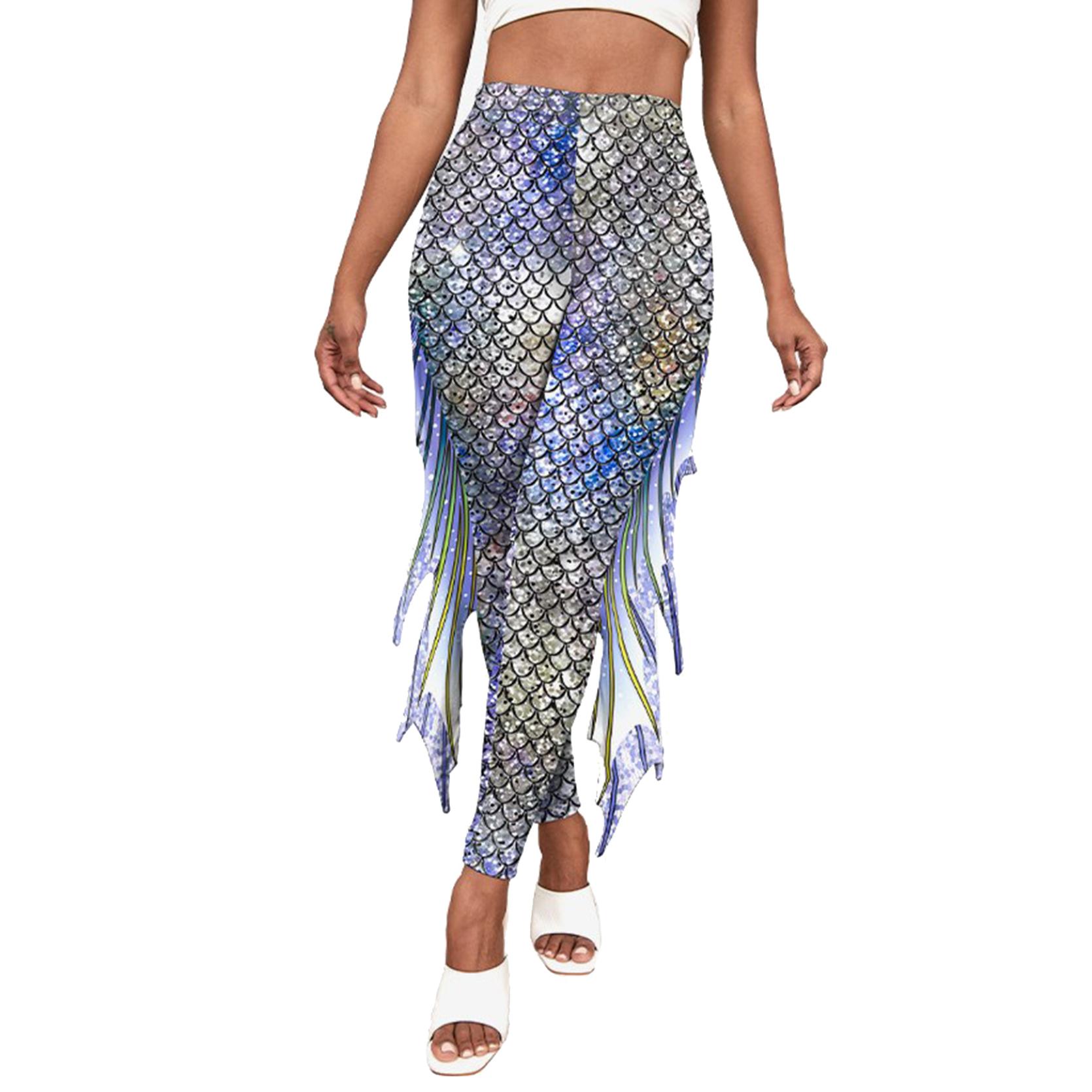 

Узкие леггинсы для девочек, леггинсы с рыбьей чешуей, брюки, нарядное платье, брюки-карандаш с высокой талией, ролевые игры